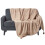 Homescapes (150 x 200 cm, Beige) Cotton Rajput Ribbed Throw 1