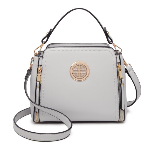 Miss Lulu (Grey) MISS LULU - Leather Look Practical Crossbody Bag