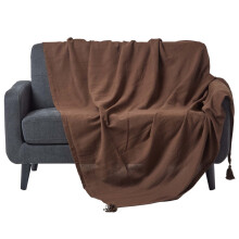 (150 x 200 cm, Chocolate) Cotton Rajput Ribbed Throw