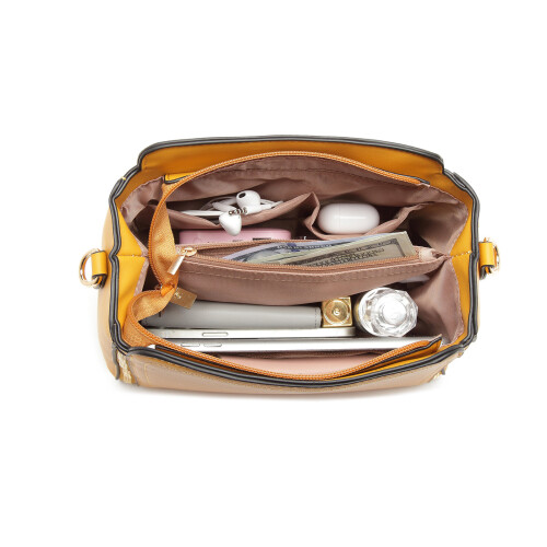 Miss Lulu (Yellow) MISS LULU - Leather Look Practical Crossbody Bag 1