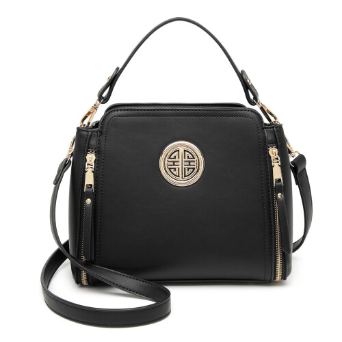 Miss Lulu (Black) MISS LULU - Leather Look Practical Crossbody Bag