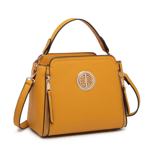 Miss Lulu (Yellow) MISS LULU - Leather Look Practical Crossbody Bag 2