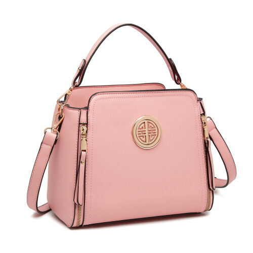 Miss Lulu (Pink) MISS LULU - Leather Look Practical Crossbody Bag 2