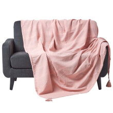 (225 x 255 cm, Pink) Cotton Rajput Ribbed Throw