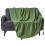 Homescapes (150 x 200 cm, Dark Olive) Cotton Rajput Ribbed Throw 1