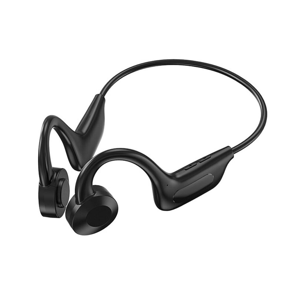 (Black) Headphone Bone Conduction Bluetooth-Compatible V5.0 Earphone Ipx5 Waterproof Noise Cancelling Headset Black 941345029731