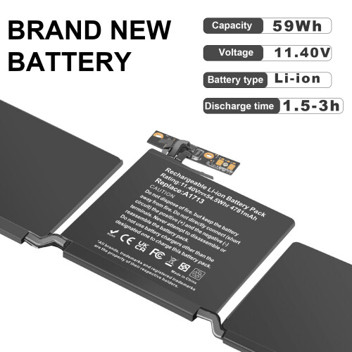 Internal Battery for Apple MacBook Pro 13" A1708 2016 2017 Replacement A1713 Part 2