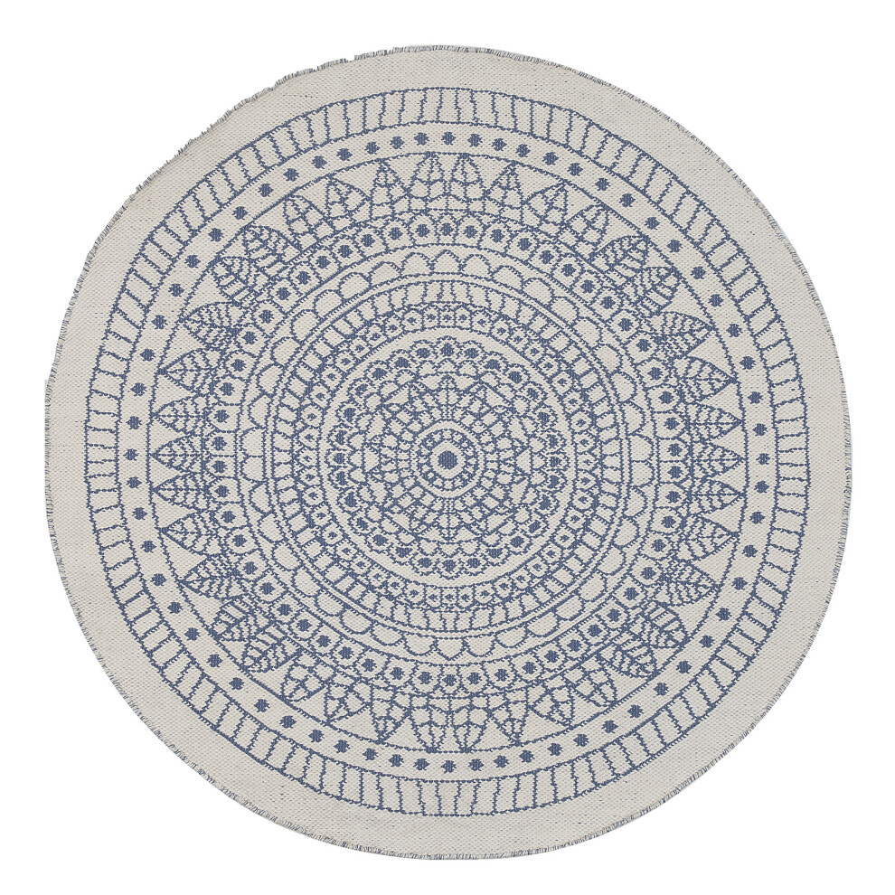 Reversible Round Area Rug 140 cm Blue YALAK