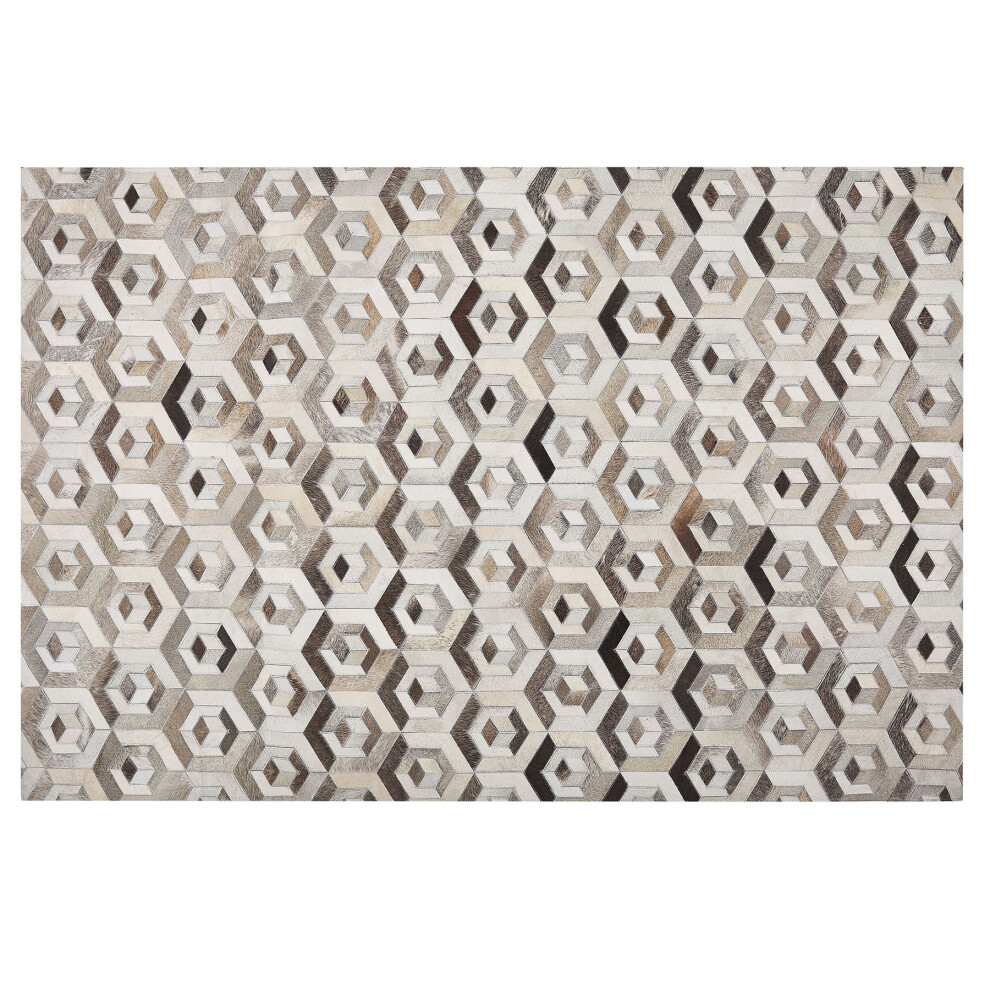 Cowhide Area Rug 140 x 200 cm Brown and Beige TAVAK