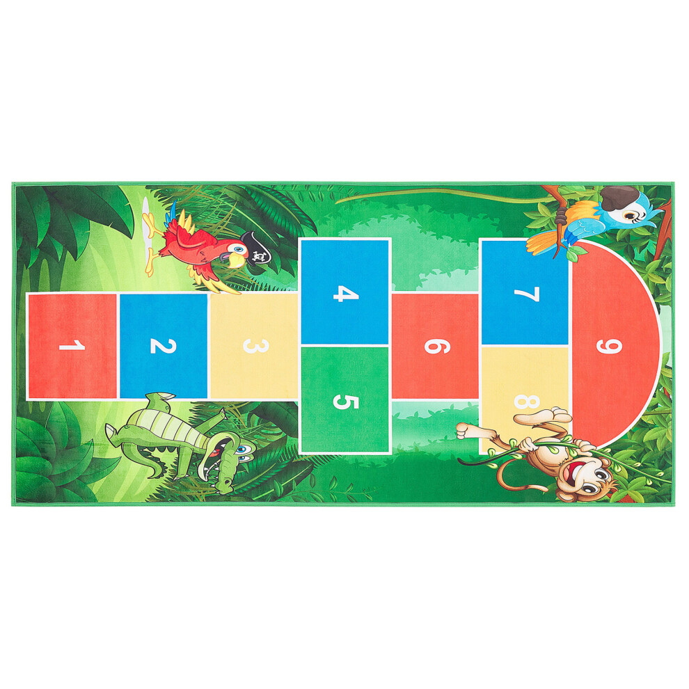Kids Rug Hopscotch Print 80 x 150 cm Green BABADAG
