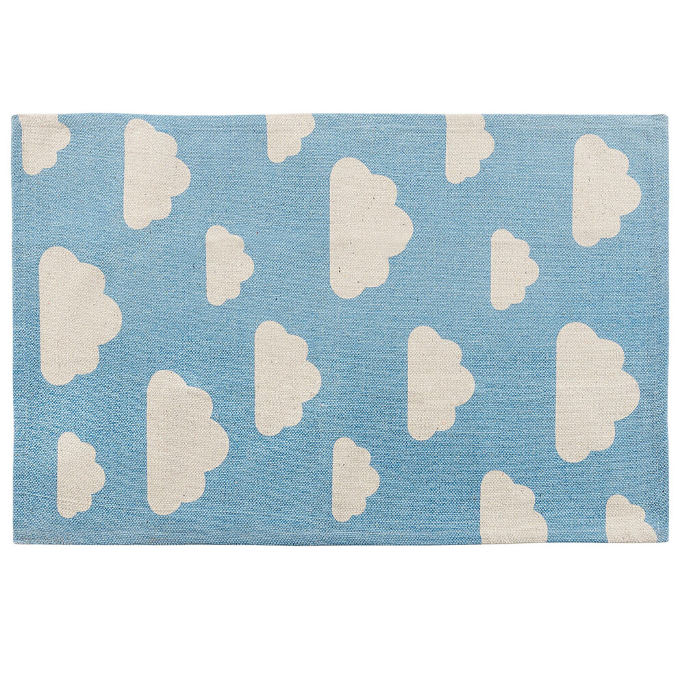 Kids Rug Cloud Print 60 x 90 cm Blue GWALIJAR