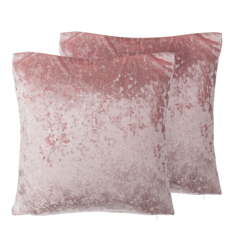 Set of 2 Velvet Cushions 45 x 45 cm Pink HOSTA