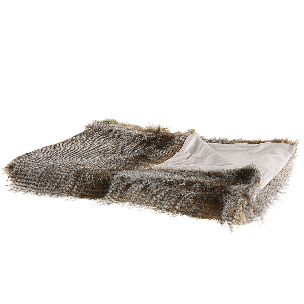 Blanket 180 x 220 cm Brown and White ASDAD