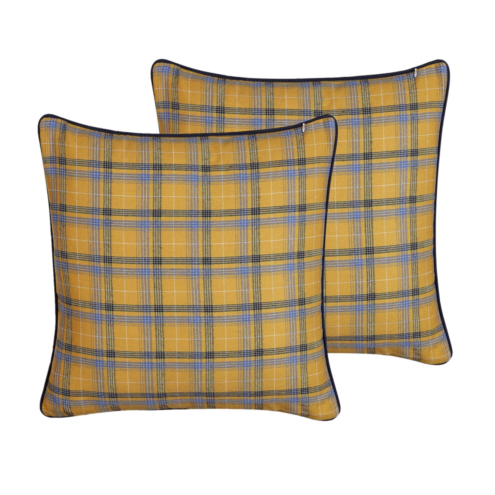 Set of 2 Cushions Chequered Pattern 45 x 45 cm Multicolour DICENTRA