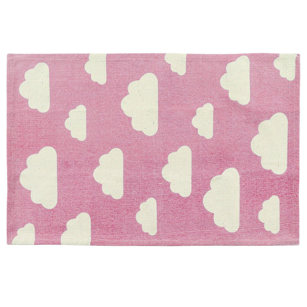 Kids Rug Cloud Print 60 x 90 cm Pink GWALIJAR