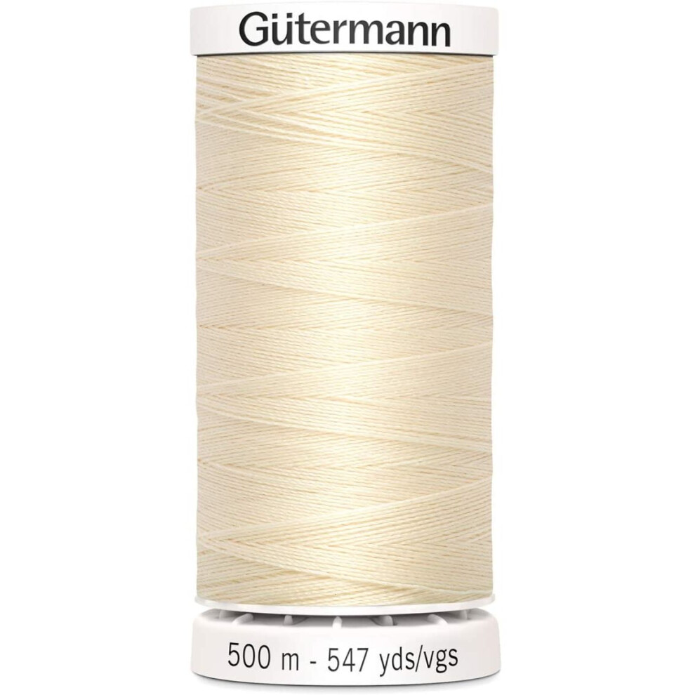 Gutermann Sew All Polyester Thread, 500mtr, Cream (0414), 5.5 x 3 x 3 cm