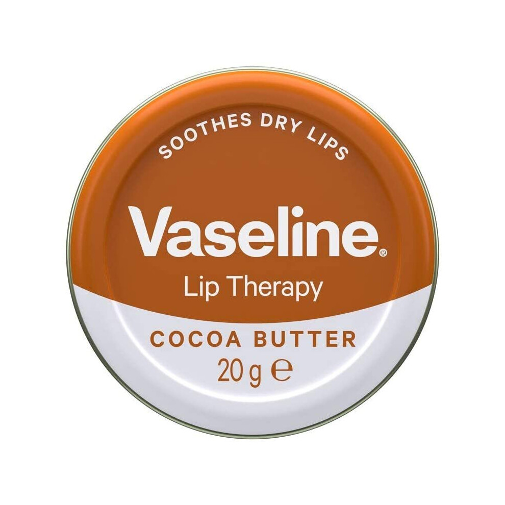 Vaseline Lip Balm Therapy Petroleum Jelly 20g Cocoa Butter (Pack of 12)