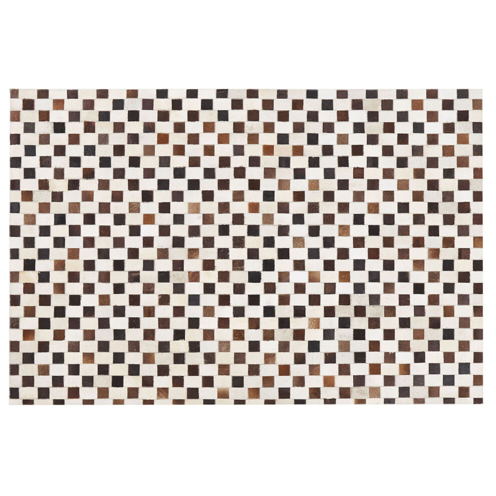 Cowhide Area Rug 140 x 200 cm Beige and Brown KAYABEY