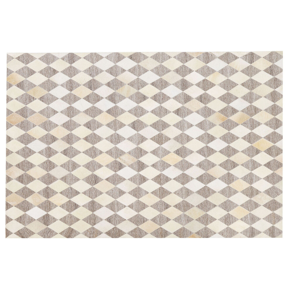 Cowhide Area Rug 140 x 200 cm Beige and Brown SESLICE
