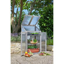 Timber Polycarbonate Frame GroZone Max 1.2m Grow your own Garden Grey 6511007