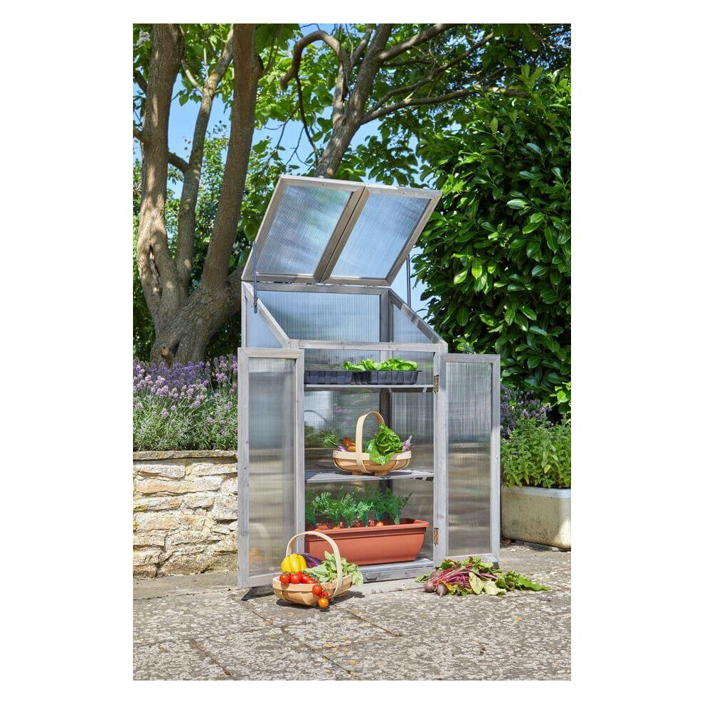 Smart Garden Timber Polycarbonate Frame Grozone Max 1.2M Grow Your Own Garden 6511007 Grey