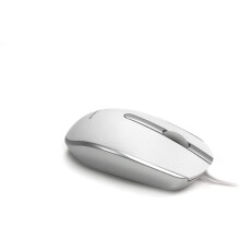 Accuratus M100 Mac - USB Wired Full Size Slim Apple Mac Mouse with Silver and Matt White Tactile Case, MOU-M100-MACWHSL