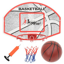 vidaXL Wall Mounted Basketball Backboard Set - 66x44.5 cm HDPE Backboard, Steel Rim, 5-Piece, Indoor/Outdoor (Code 80352)