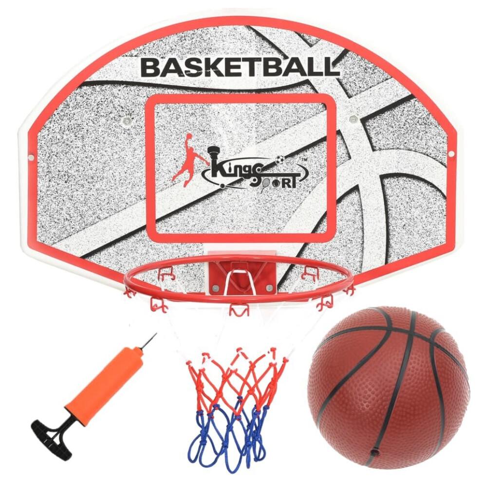 Vidaxl Wall Mounted Basketball Backboard Set - 66X44.5 Cm Hdpe Backboard, Steel Rim, 5-Piece, Indoor/Outdoor (Code 80352)