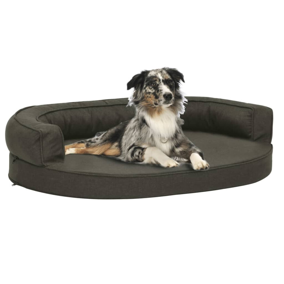 Vidaxl Ergonomic Dog Bed Mattress Linen Look Dog Pet Sofa Basket Dark/Grey