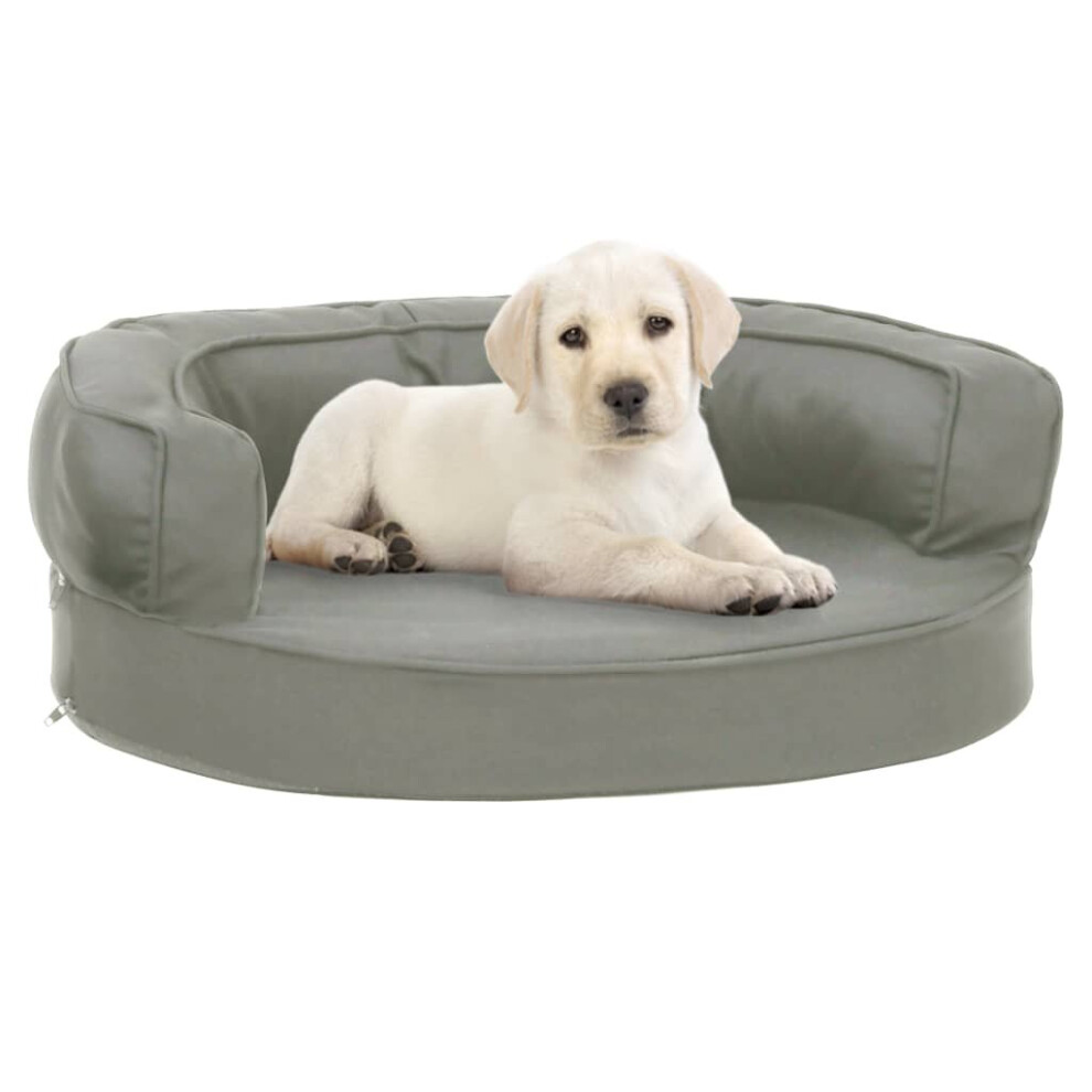 Vidaxl Ergonomic Dog Bed Mattress Linen Look Dog Basket Pet Cushion Sofa Grey