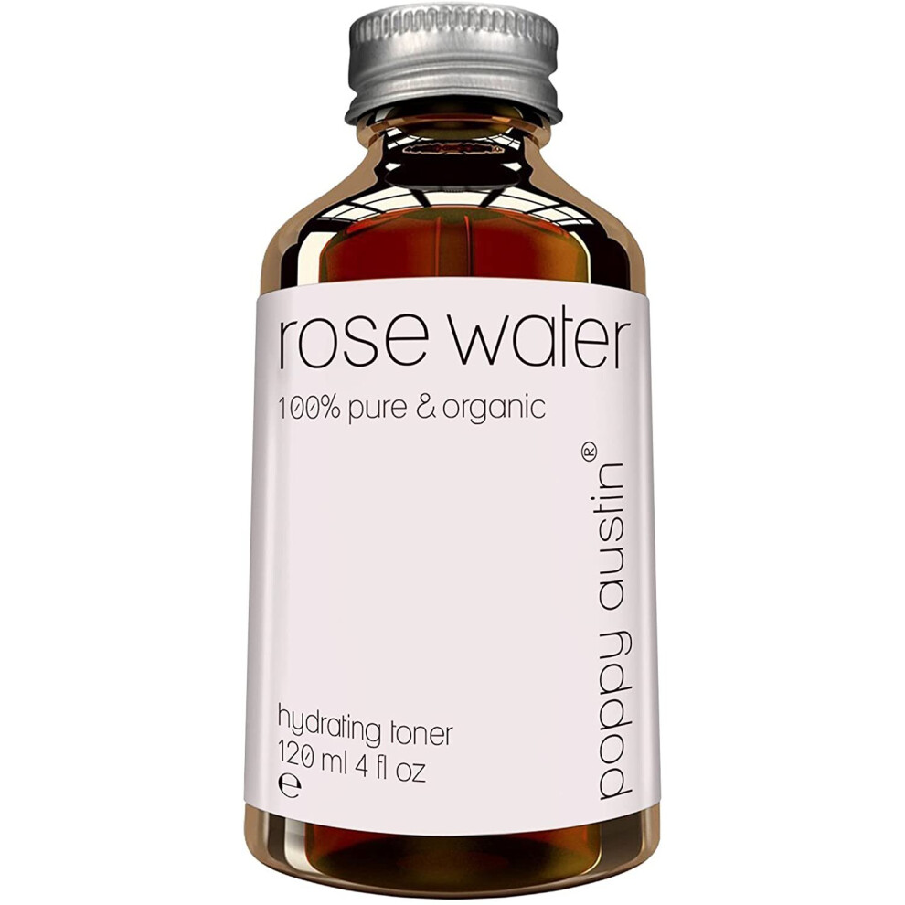 Organic Rose Water Toner - 8x More Skin Loving Nutrients, Vegan Certified & Cruelty Free - 100% Pure, Cold Pressed, Steam Distilled, Triple Purified