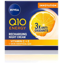 Q10 Energy Recharging Face Night Cream (50ml), Energising Night Cream for Women, Hydrating Night Face Cream, Recharging Face Cream with Vitamin C and