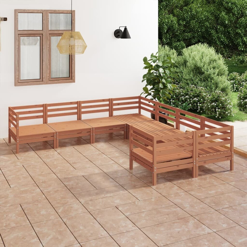 vidaXL Garden Lounge Set Patio Lounge Set 8 Piece Solid Wood Pine Honey Brown