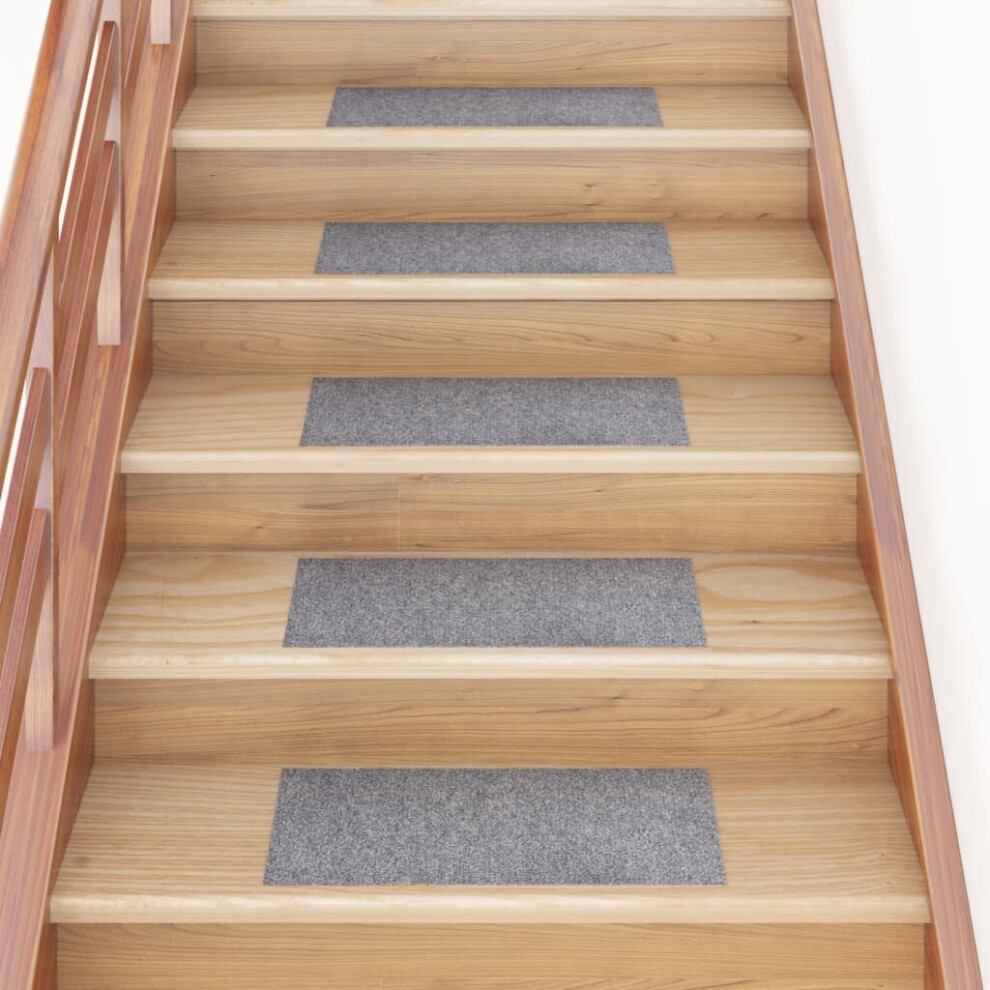 New Vidaxl 15X Self-Adhesive Stair Mats Rectangular Stair Protector Light/Grey 326915