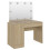 VidaXL vidaXL Makeup Table with LED Lights MDF Oak Cosmetic Vanity Dressing Table 5