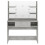 VidaXL vidaXL Makeup Table with LED Lights MDF Concrete Grey Cosmetic Dressing Table 3
