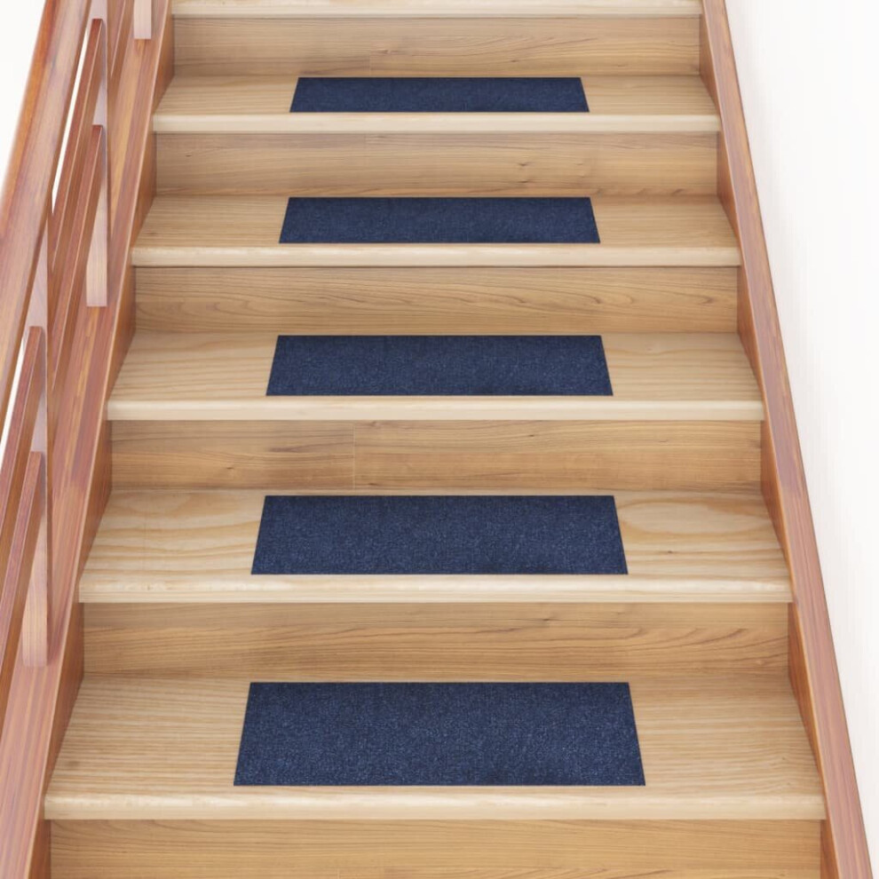 Vidaxl 15X Self-Adhesive Stair Mats Rectangular Blue Home Stair Protector