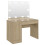 VidaXL vidaXL Makeup Table with LED Lights MDF Oak Cosmetic Vanity Dressing Table 2