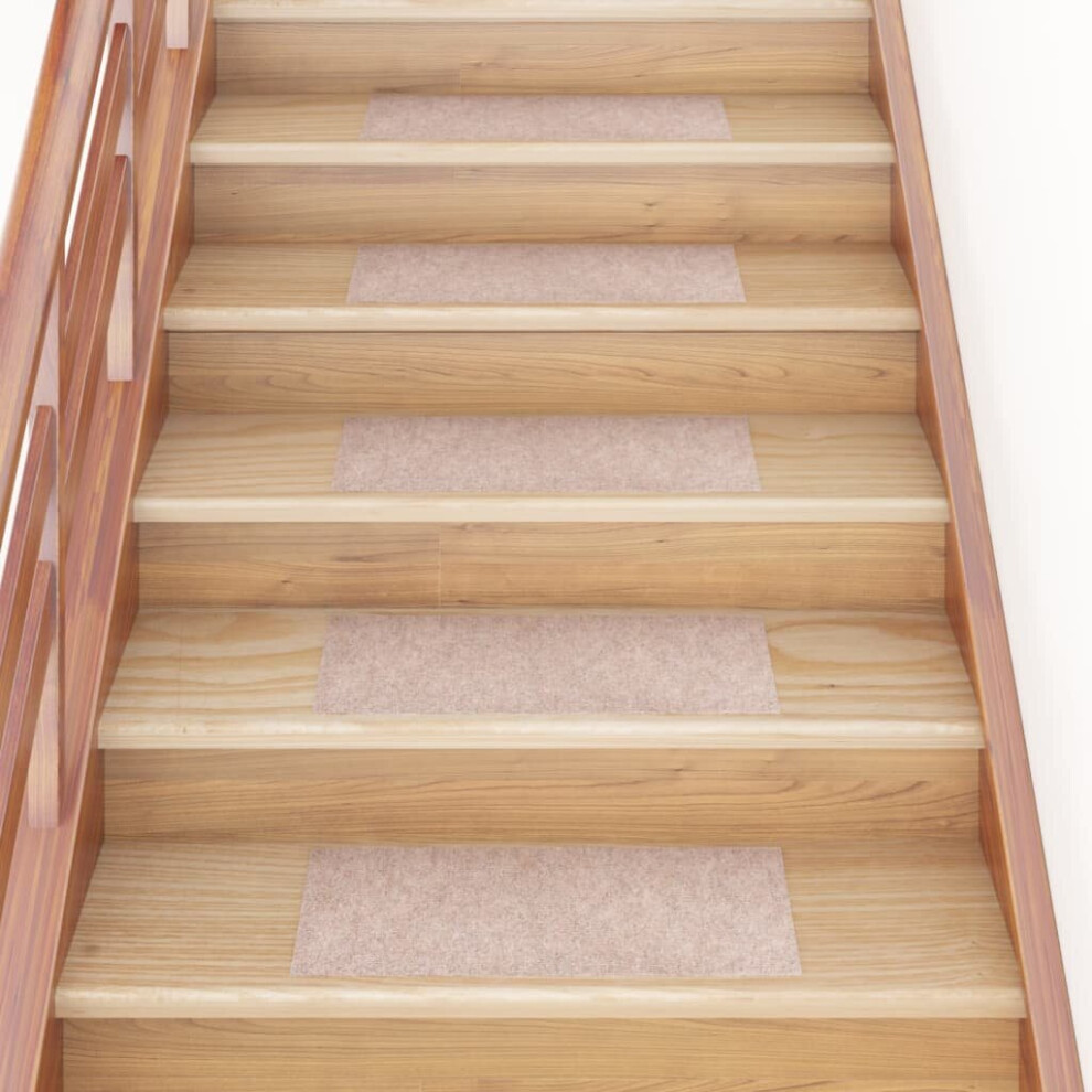Vidaxl 15X Self-Adhesive Stair Mats Rectangular Light Brown Stair Protector