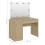 VidaXL vidaXL Makeup Table with LED Lights MDF Oak Cosmetic Vanity Dressing Table 6