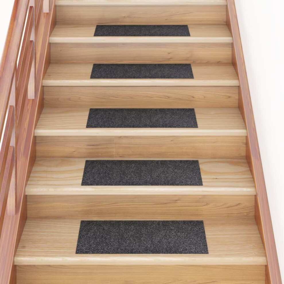 Vidaxl 15X Self-Adhesive Stair Mats Rectangular Grey Home Stair Protector