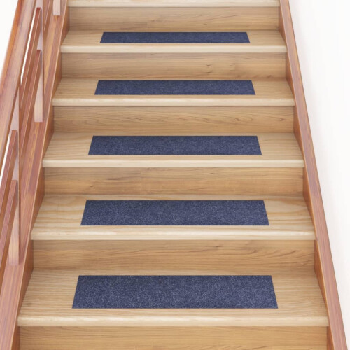 VidaXL vidaXL 15x Self-adhesive Stair Mats Rectangular Grey Blue Home Stair Protector