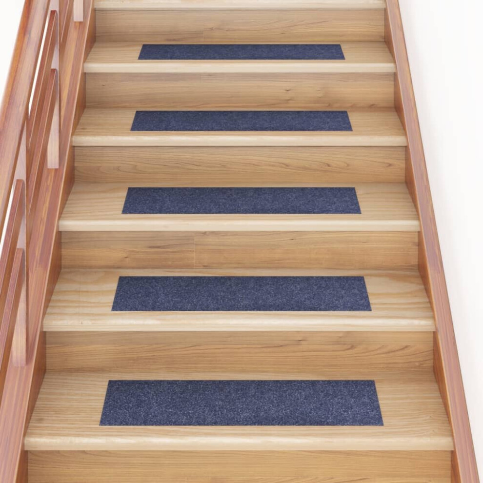 vidaXL 15x Self-adhesive Stair Mats Rectangular Grey Blue Home Stair Protector