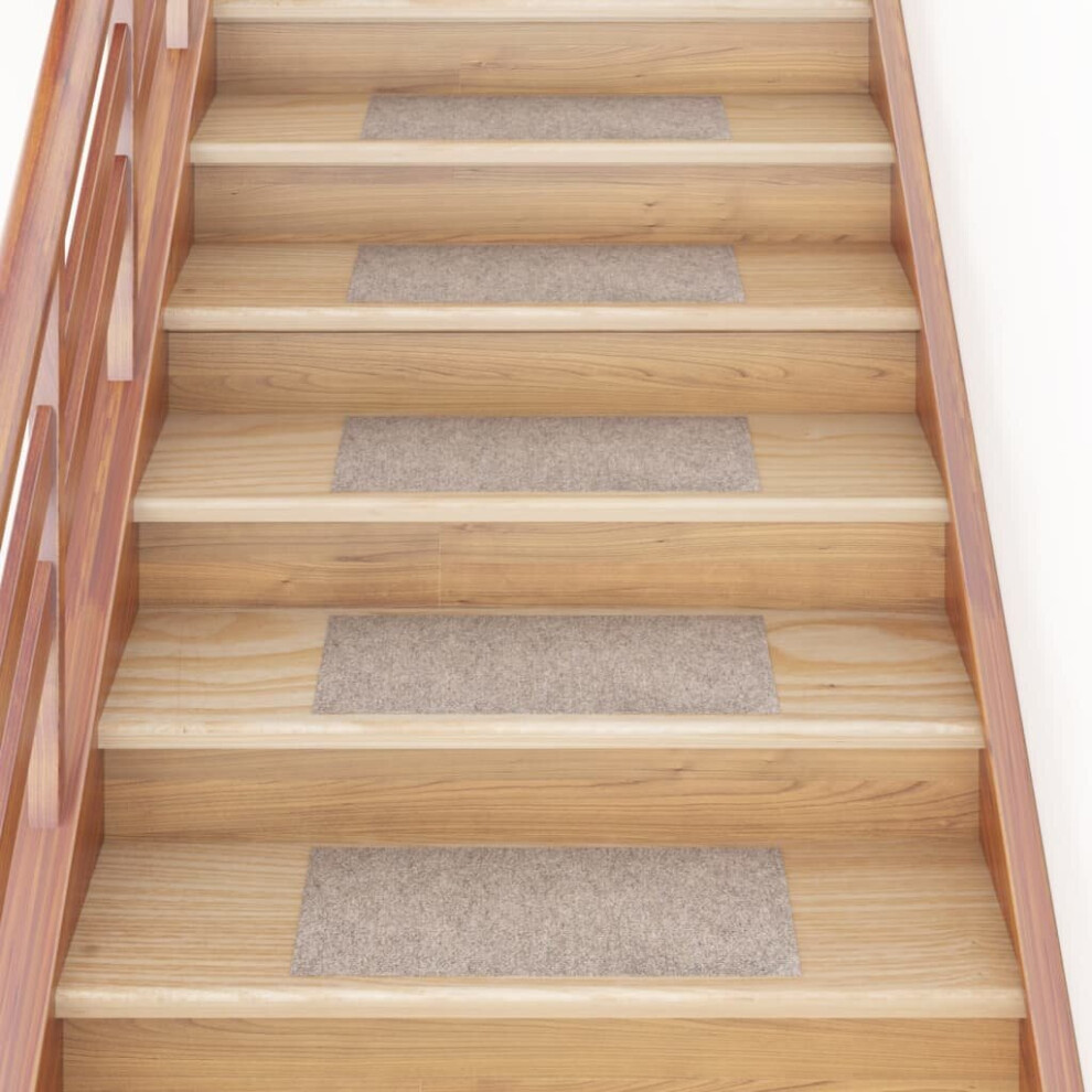 Vidaxl 15X Self-Adhesive Stair Mats Rectangular Cream Home Stair Protector