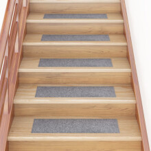 vidaXL 15x Self-adhesive Stair Mats Rectangular Light Grey Stair Protector