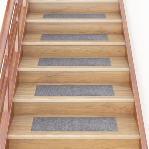 VidaXL vidaXL 15x Self-adhesive Stair Mats Rectangular Light Grey Stair Protector