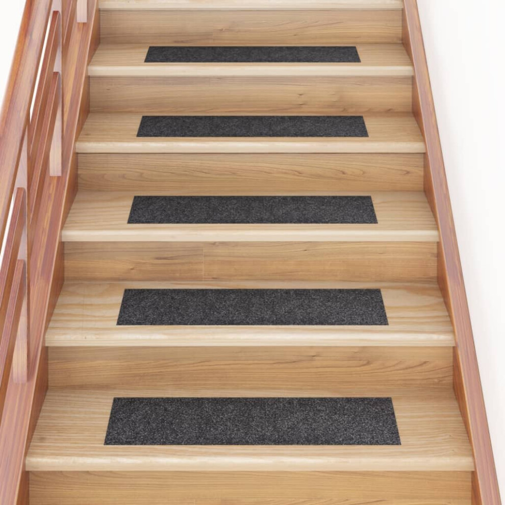 Vidaxl 15X Self-Adhesive Stair Mats Rectangular Grey Home Stair Protector