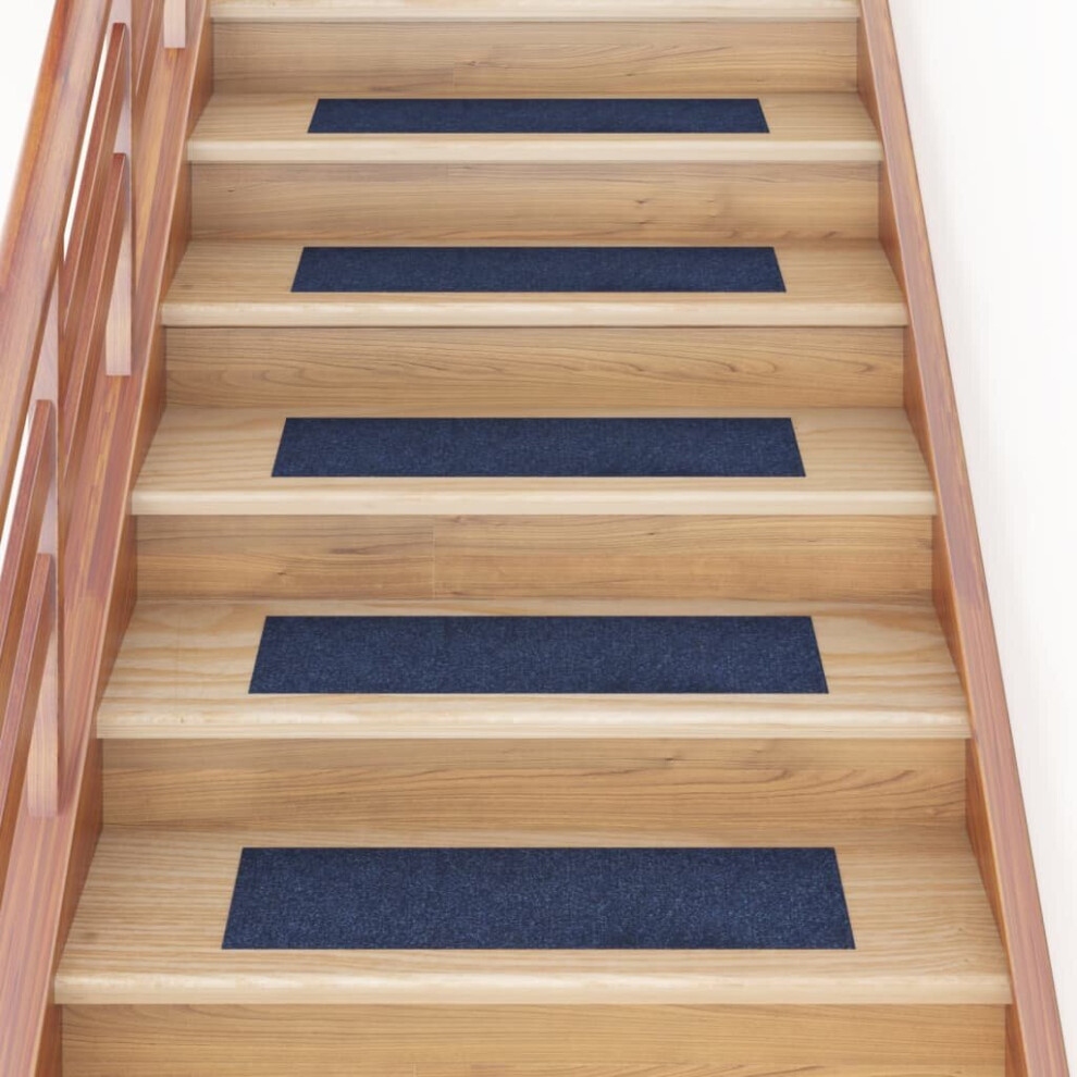 vidaXL 15x Self-adhesive Stair Mats Rectangular Blue Home Stair Protector