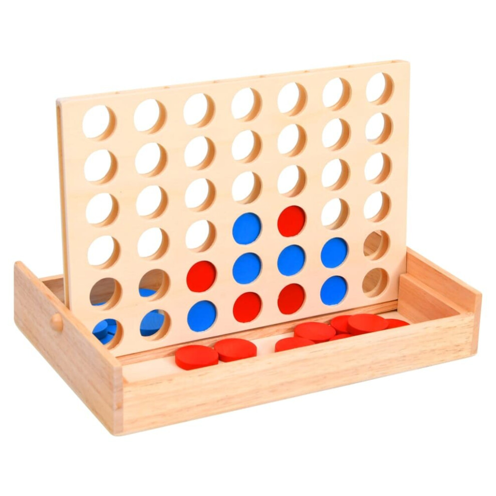 Vidaxl 4 In A Row Game Solid Wood Wooden Classic Board Table Game For Family