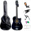 38" Full Size 6 String Acoustic Guitar Black 1